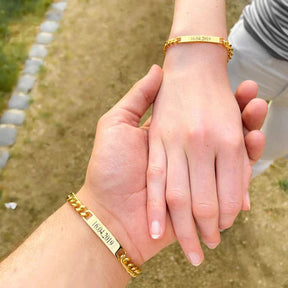 ID Partner Bracelets With Custom Engraving - glwave