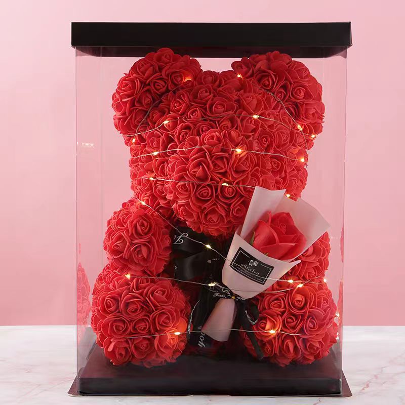 Love Heart Rose Bear - glwave