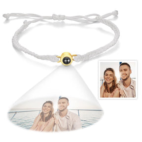 Personalized Photo Projection Couple Bracelet Braided Rope Bracelet Best Gift For Anniversary and Couple - glwave